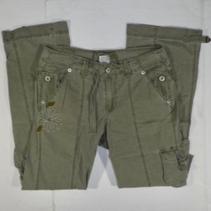 Cavaricci Embroidered Womens Khaki Cargo Pants  